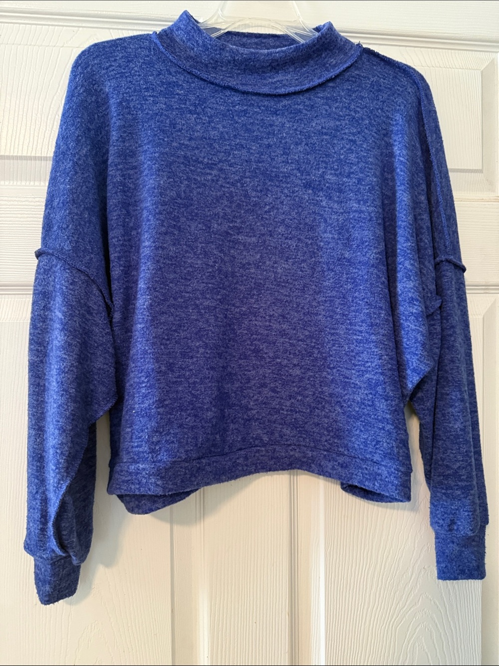 Zenana Outfitters Royal Blue Cropped Mock Turtleneck Sweater